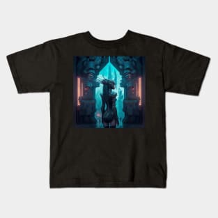 Portal to the Old World, Cyberpunk Female Kids T-Shirt